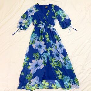 Taylor Blue and Green Floral Dress